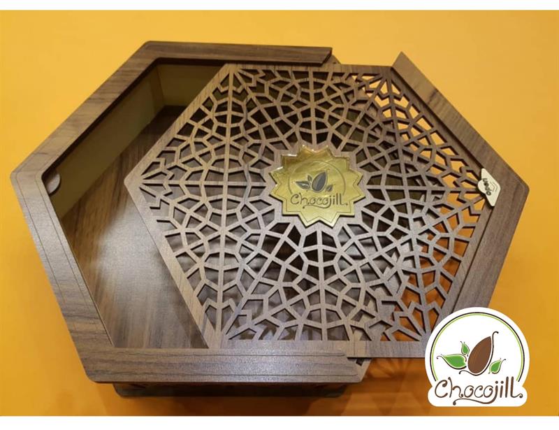 جعبه شش ضلعی قهوه ای